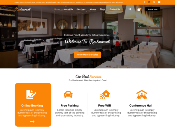 Free Cafe WordPress Theme